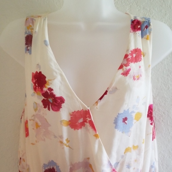 Lucky Brand Floral Drawstring Surplice Midi Dress - Picture 6 of 8